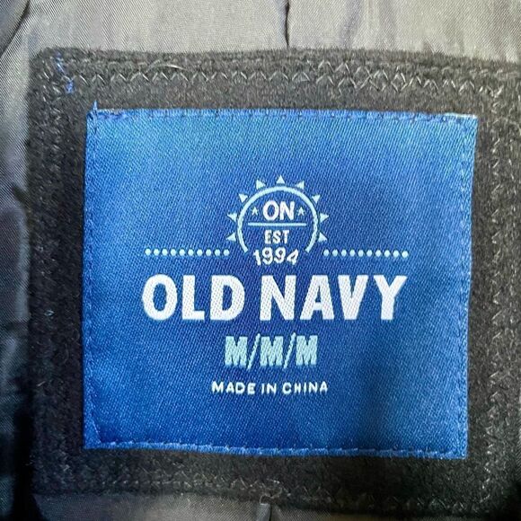 BLACK PEACOAT BY OLD NAVY MEDIUM EXCELLENT CONDITION - Picture 5 of 7